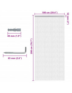 Zanzariera da Porta a Catena 100x200 cm in Alluminio