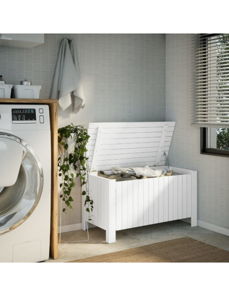 Contenitore con Coperchio RANA Bianco 100x49x54cm Massello Pino