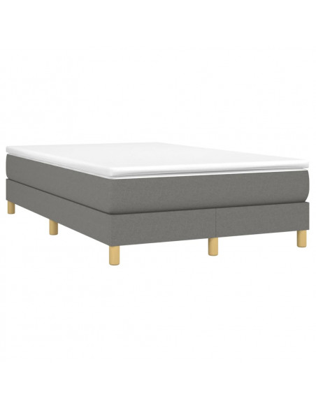 Giroletto a Molle con Materasso Grigio Scuro 120x190cm Tessuto
