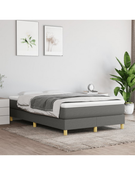 Giroletto a Molle con Materasso Grigio Scuro 120x190cm Tessuto