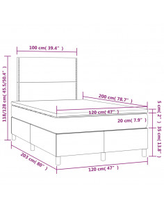 Giroletto a Molle con Materasso Rosa 120x200 cm in Velluto 2