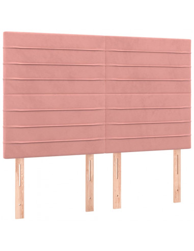 Giroletto a Molle con Materasso Rosa 140x190 cm in Velluto