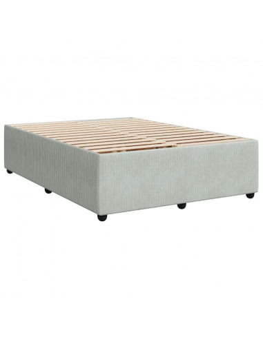 Giroletto a Molle con Materasso Grigio Chiaro 160x200cm Velluto