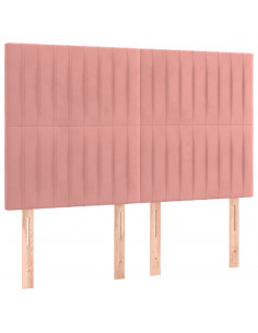 Giroletto a Molle con Materasso Rosa 140x190 cm in Velluto 2