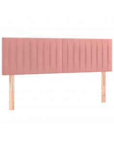 Giroletto a Molle con Materasso Rosa 140x190 cm in Velluto 2