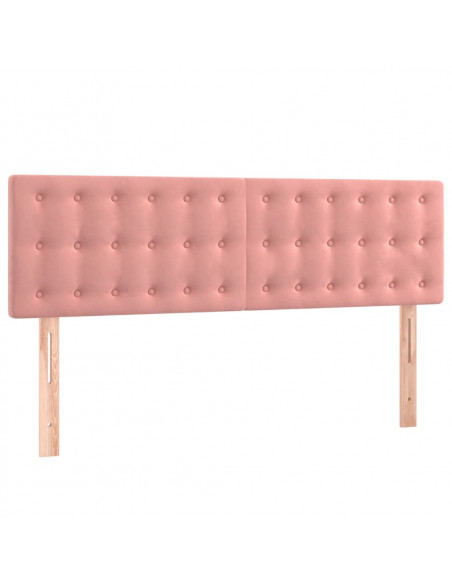 Giroletto a Molle con Materasso Rosa 140x190 cm in Velluto