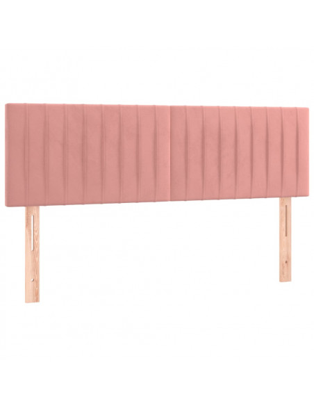 Giroletto a Molle con Materasso Rosa 140x200 cm in Velluto
