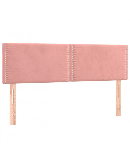 Giroletto a Molle con Materasso Rosa 140x200 cm in Velluto