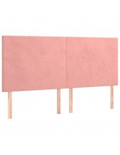 Giroletto a Molle con Materasso Rosa 160x200 cm in Velluto