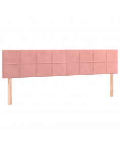 Giroletto a Molle con Materasso Rosa 160x200 cm in Velluto