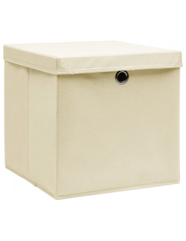 Contenitori con Coperchi 10 pz 28x28x28 cm Crema