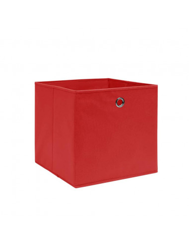 Contenitori 4 pz in Tessuto non Tessuto 28x28x28 cm Rosso