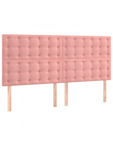 Giroletto a Molle con Materasso Rosa 180x200 cm in Velluto