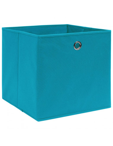 Contenitori 10 pz in Tessuto non Tessuto 28x28x28 cm Azzurro
