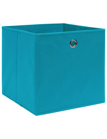 Contenitori 10 pz in Tessuto non Tessuto 28x28x28 cm Azzurro