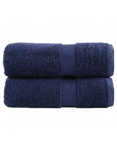 Asciugamani Ospiti 2 pz Blu Navy 30x50 cm 600gsm 100% Cotone 2