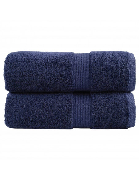 Asciugamani Ospiti 2 pz Blu Navy 30x50 cm 600gsm 100% Cotone