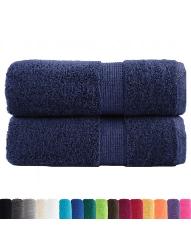 Asciugamani Ospiti 2 pz Blu Navy 30x50 cm 600gsm 100% Cotone
