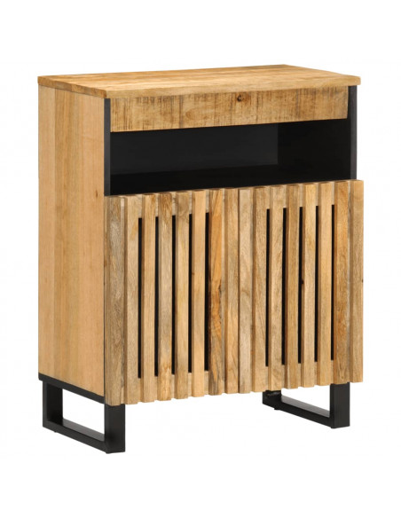 Credenza 60x34x75 cm in Legno Massello di Mango Grezzo