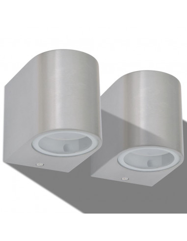 Applique LED 2pz Rotonde da Parete per Esterno Proiezione Basso