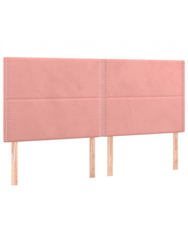 Giroletto a Molle con Materasso Rosa 200x200 cm in Velluto