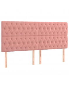 Giroletto a Molle con Materasso Rosa 200x200 cm in Velluto 2