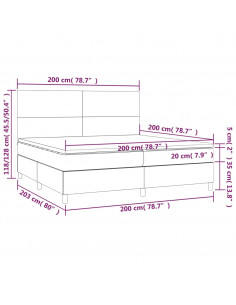 Giroletto a Molle con Materasso Rosa 200x200 cm in Velluto