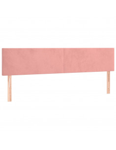 Giroletto a Molle con Materasso Rosa 200x200 cm in Velluto