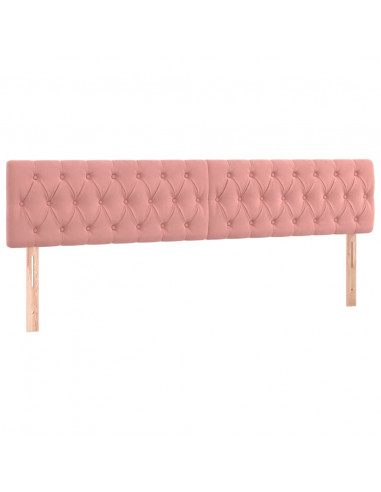 Giroletto a Molle con Materasso Rosa 200x200 cm in Velluto