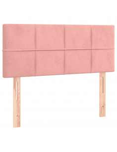 Giroletto a Molle con Materasso Rosa 80x200 cm in Velluto 2