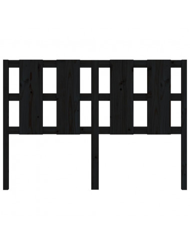 Testiera per Letto Nera 145,5x4x100cm in Legno Massello di Pino