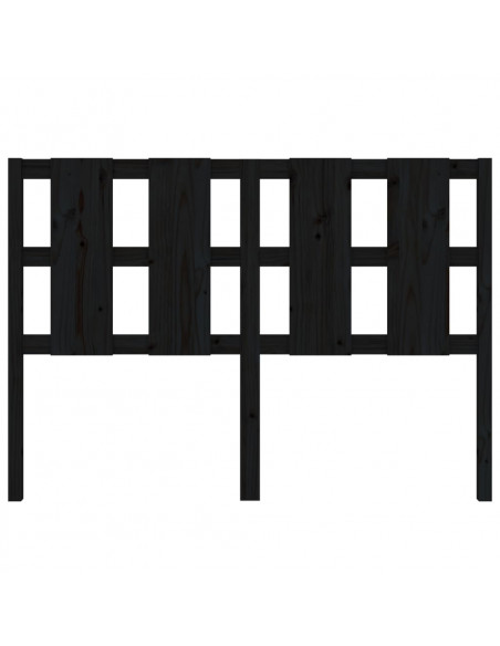 Testiera per Letto Nera 145,5x4x100cm in Legno Massello di Pino