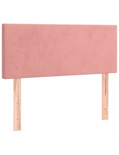 Giroletto a Molle con Materasso Rosa 80x200 cm in Velluto 2