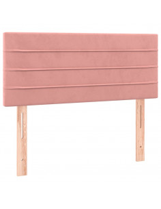 Giroletto a Molle con Materasso Rosa 80x200 cm in Velluto 2