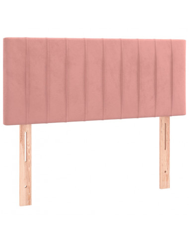 Giroletto a Molle con Materasso Rosa 90x190 cm in Velluto