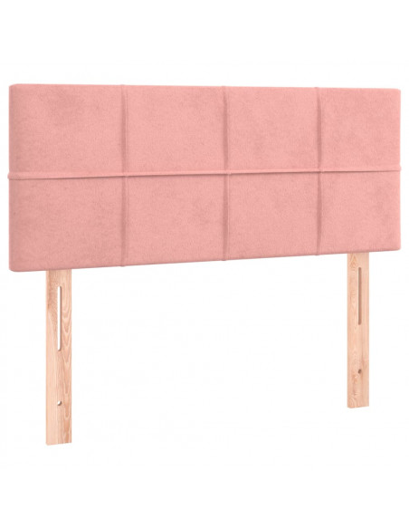 Giroletto a Molle con Materasso Rosa 90x200 cm in Velluto