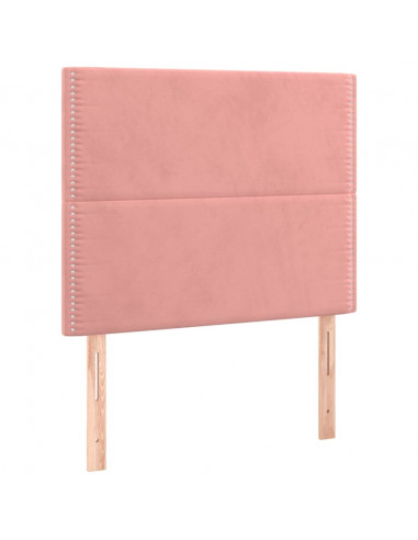 Giroletto a Molle con Materasso Rosa 90x200 cm in Velluto