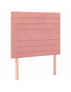 Giroletto a Molle con Materasso Rosa 90x200 cm in Velluto 2