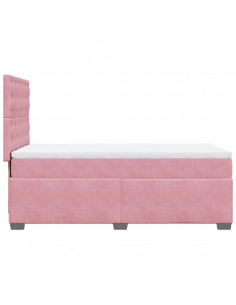 Giroletto a Molle con Materasso Rosa 90x200 cm in Velluto 2