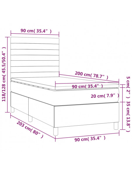 Giroletto a Molle con Materasso Rosa 90x200 cm in Velluto