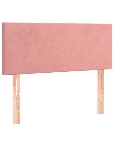 Giroletto a Molle con Materasso Rosa 90x200 cm in Velluto