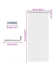 Zanzariera da Porta a Catena 90x212 cm in Alluminio