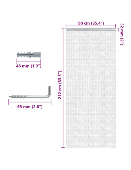 Zanzariera da Porta a Catena 90x212 cm in Alluminio