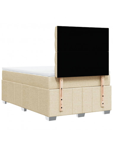 Giroletto a Molle con Materasso Crema 120x190 cm in Tessuto