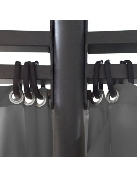 Gazebo Rotondo con Tende 3,5 x 2,7 m Antracite