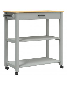 Carrello da Cucina MONZA 84x40x90 cm in Legno Massello di Pino 2