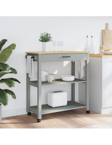 Carrello da Cucina MONZA 84x40x90 cm in Legno Massello di Pino