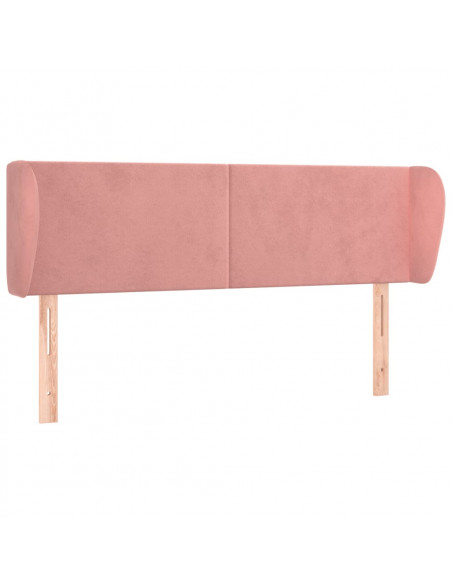 Testiera ad Orecchio Rosa 147x23x78/88 cm in Velluto