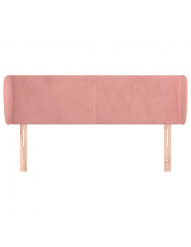 Testiera ad Orecchio Rosa 147x23x78/88 cm in Velluto