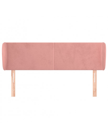 Testiera ad Orecchio Rosa 147x23x78/88 cm in Velluto